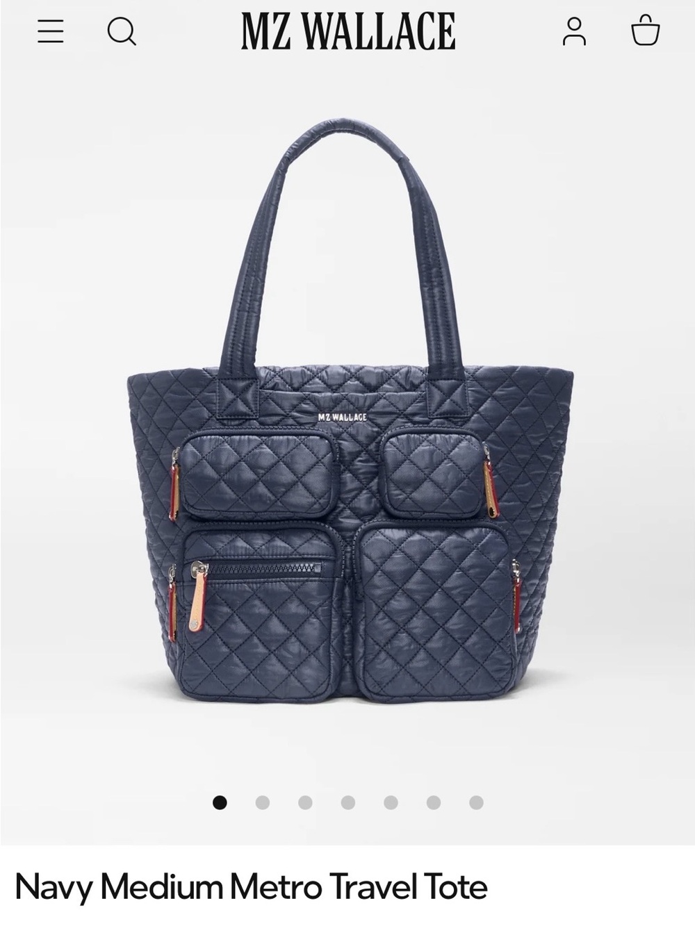 MZ Wallace Quilted Navy Metro Tote